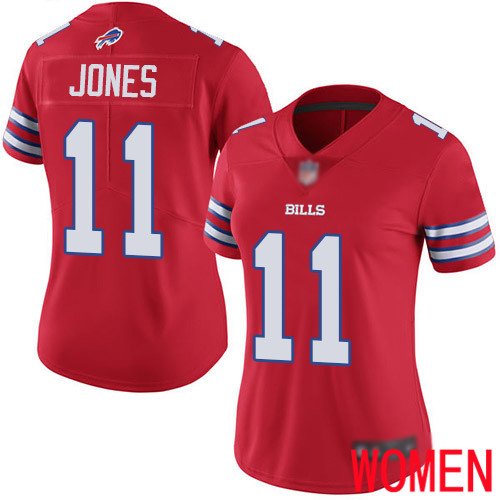 Women Buffalo Bills 11 Zay Jones Limited Red Rush Vapor Untouchable NFL Jersey